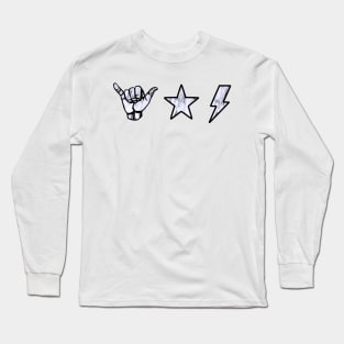 marble shaka, star and lightning sticker pack Long Sleeve T-Shirt